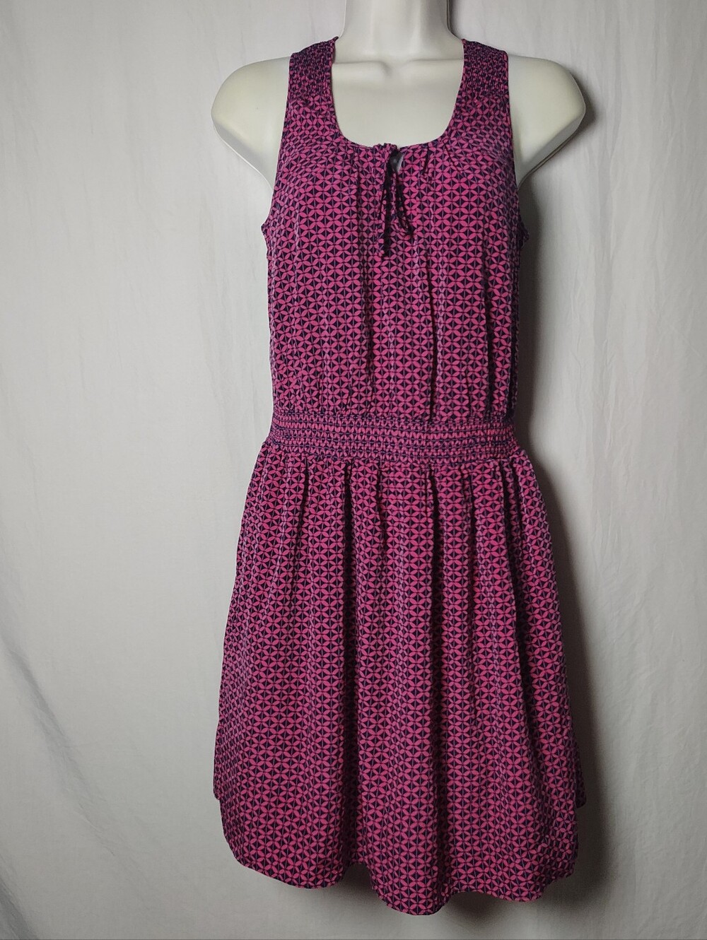 GAP Pink & Black Geometric Sleeveless Dress XXS